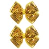 4" Glitter Gold sequins bows hair clips for girls, 2pcs