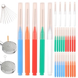 35 Pcs Shower Head Cleaner Tool Multi-Size, Shower Head Cleaning Brushes for Small Hole Nozzle, Showerhead Cleaner Picks Unclogger for Household Bathroom | Multi-Color Set