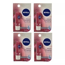 NIVEA 4 Pack Nivea A Kiss of Cherry Tinted Lip Care 0.17 oz Shea Butter Cherry Extract