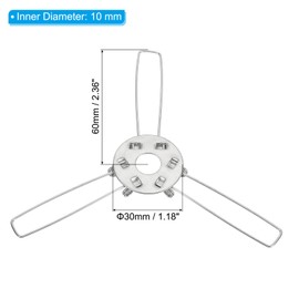 PATIKIL 2.4" Lampshade Spring Clip, 20 Pack Metal Fixing Spring Clip 3 Forks Light Shade Adapter for Pendant Lamps Lanterns, Silver Tone