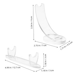 FELTECHELECTR 2pcs Transparent Acrylic Pen Display Stand with Antislip Base Multifunctional Organizer for Fountain Pens Makeup Brushes and Paintbrushes Desk Holder for Home School Office and