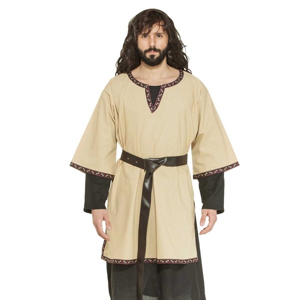 Renaissance Pirate Viking LARP Mens Costume Basic Medieval Tunic (Small)