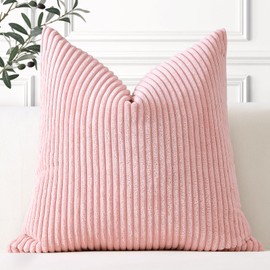Artscope Corduroy Cushion Cover Decorative Cushion Cover Sofa Cushion 45 x 45 cm Cord Cushion Cover Couch Cushion Decorative Soft Cushion for Sofa Living Room Home Bedroom Pink