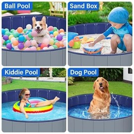 Mmdipon Dog Pool for Large Dogs, Kiddie Pool Hard Plastic, Dog Bathtub Portable, Fold...
