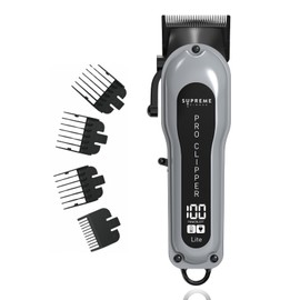 Supreme Trimmer Pro Clipper Lite | 210 Min Run Time Professional Hair Cutting Tool Set + Hair Comb, Scissors & Fade Blade | STC5000