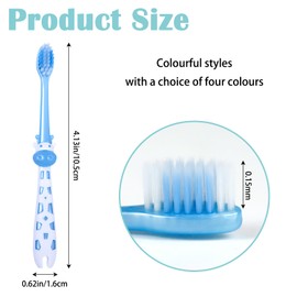 KUAOOAUK 6 PCS Kids Toothbrush, Extra Soft Bristles Toothbrush for Kids, Cute Toddler Razors with Sucker, 3-5 Year Baby Brushes for Girls Boys (5 Colors)