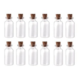 12PCS 5ml Mini Glass Bottles Jars Vials Case Container with Cork Stoppers for Message Weddings Wish Jewelry Party Favors