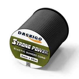 Bungee Cord Elastic Shock Cord, 3mm x 50M Black
