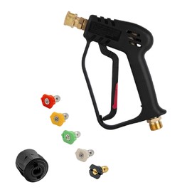 Twilight Garage 4000PSI High Pressure Washer Gun with M22 14MM Hose Connector, Nilfisk/Bosh Quick Connector, Car Wash Gun Panel Gun with 5 Water Nozzle Tips for Car Cleaning