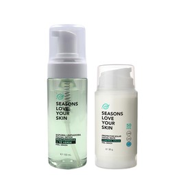 Seasons love your skin kit rutina facial Anti Grasa FPS para piel grasa espuma limpiadora + protector solar