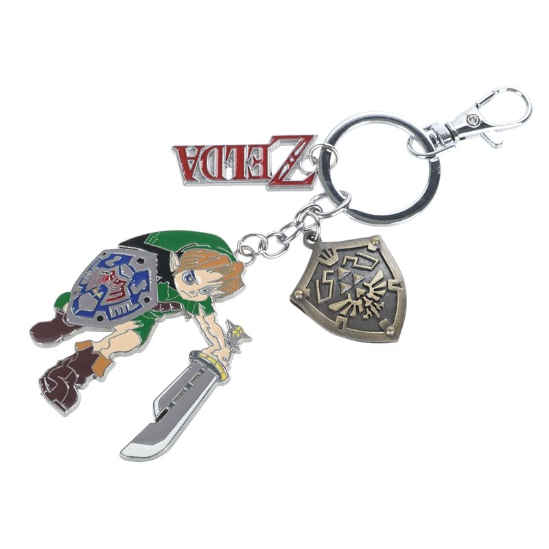 CosplayStudio Zelda Keyring with Link, Hyrule Shield & Zelda Lettering