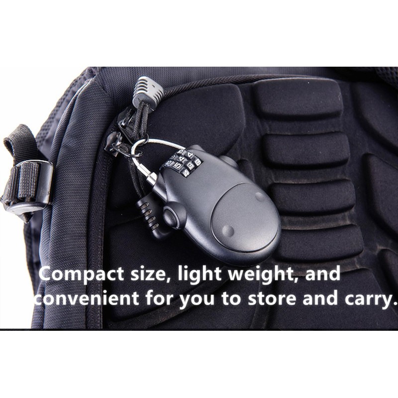 Anti-Theft Telescopic Wire Lock, 3 Position Combination Cable Padlock,Security Password