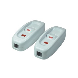 YCSSSD Inline Cord Switch On/Off 10A 250V Lamp Replacement Appliance Electric Power Rocker for Table Lamp Desk Light Bed Gw320. White (2 Pack)