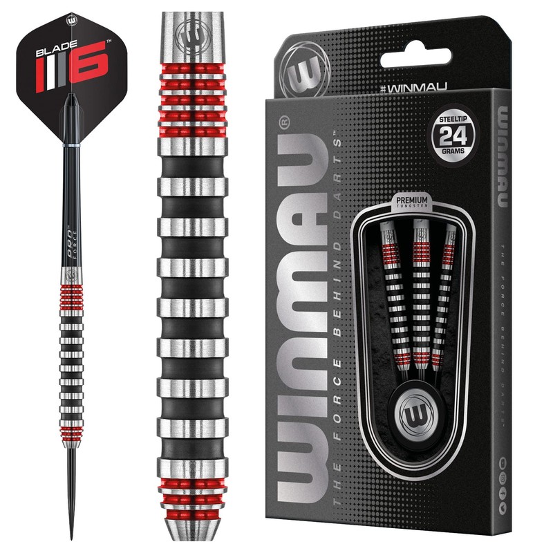 WINMAU Advance 500 Series Red 22g Darts with Dart Flights