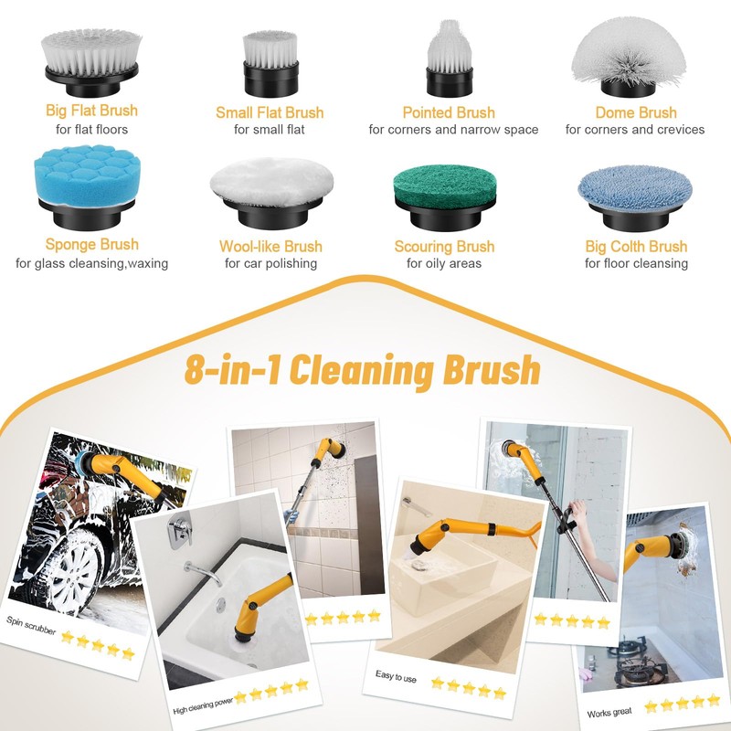 Qimedo 1500 RPM Electric Spin Scrubber with Two Batteries Q2