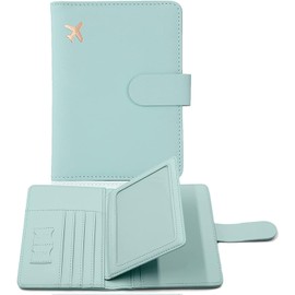 Mythya Carteras para Pasaporte, Portadocumentos de Viaje RFID Prueba de Agua, Cartera de Pasaporte para Hombres y Mujeres, Paquete de Fotos y Tarjetas de Vacunación