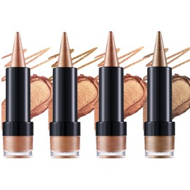 LANGMANNI 4Pcs Pointed Eyeshadow Stick,Dual-End Design with Creamy Gel,Long-Lasting Multi-Use Colorful Eyeliner Pencils,Perfect for Girls Daily Eye Makeup(#1234)