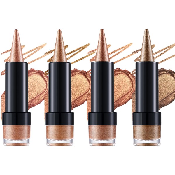 LANGMANNI 4Pcs Pointed Eyeshadow Stick,Dual-End Design with Creamy Gel,Long-Lasting Multi-Use