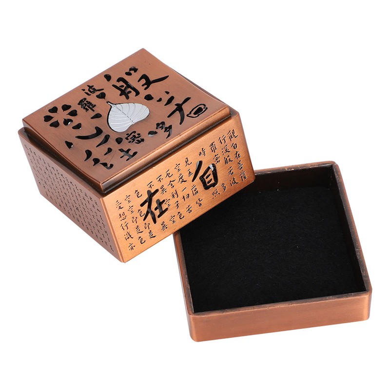 Incense Burner Zinc Alloy Metal Heart Sutra Disk Household Crafts