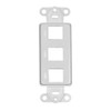 Decora Wall Plate Insert, 3 Hole Keystone Jack, White