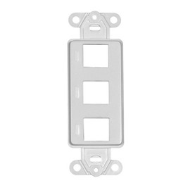 Decora Wall Plate Insert, 3 Hole Keystone Jack, White
