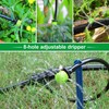 Rolcoassuns 100Pcs 1/4 Inch Adjustable Irrigation Drippers, 360° Micro Drip