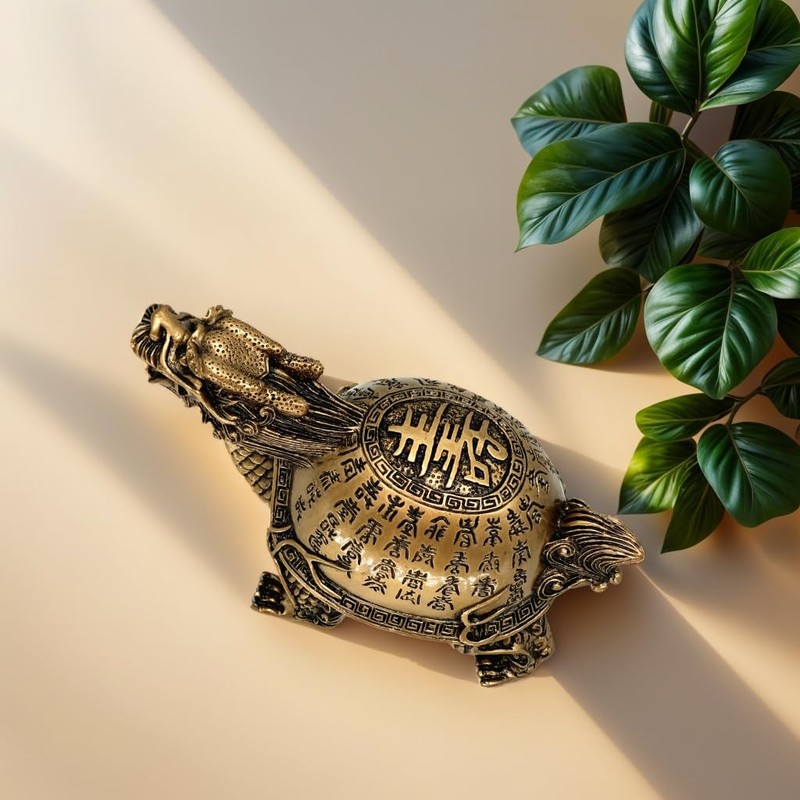 Betterdecor Feng Shui Longevity Dragon Turtle Tortoise Statue Home Office