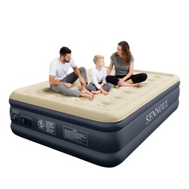 SENNOUL Air Mattress Full with Built in Pump,Upgraded Blow Up Bed Full Size,2 Mins Quick Self Inflatable/Deflation,18"/650lbs Max, Strong Support,No Leakage,No Odor,for Home,Guests,Camping,Travel