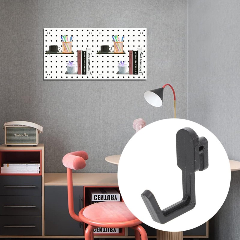 TOVINANNA 20pcs Plastic Pegboard Hooks, J Display Hook, Shelf Hanger