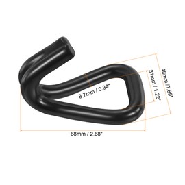 MECCANIXITY Ratchet Double J Strap Hook Load 5511 Lbs Black for 1.2" Tie Down Strap Webbing Car Truck Trailer Pack of 2