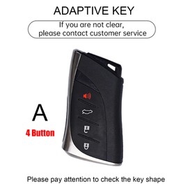 HIBEYO Alloy Key Fob Cover Compatible with Lexus ES350 LC500 LS500 UX200 GX460 2019 2020 2021 2022 2023 2024 Accessories, A Type 4 Button Brown