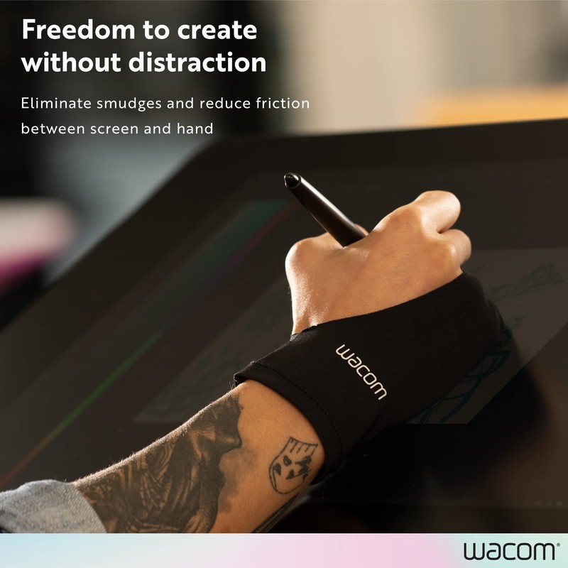 Wacom Drawing Glove, Two-Finger Artist Glove for Drawing Tablet Pen