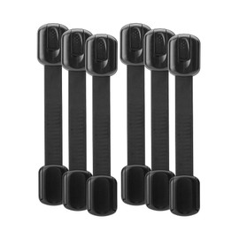 Bates- Child Safety Strap Locks, 6 Pack, Black Baby Cabinet Locks, Toilet Locks Baby Proof, Child Proof Drawer Locks, Cabinet Baby Locks for Cabinets, Child Proof Cabinet Locks, Drawer Child Locks