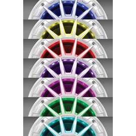 BOSS Audio Systems MRGB65S 6.5 Inch Marine Speakers - Weatherproof, 200 Watts Per Pair, 100 Watts Each, Multi-Color Illumination, Full Range, 2 Way, Sold In Pairs, SILVER