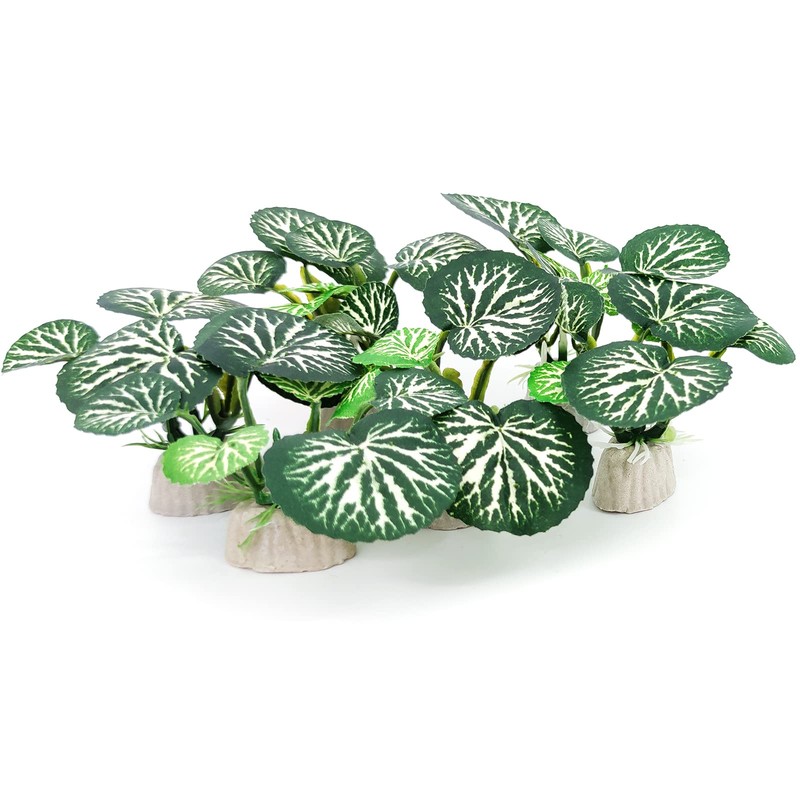 Vtapliea 6PCS Aquarium Plants Fish Tank Decorations Betta Silk Plastic