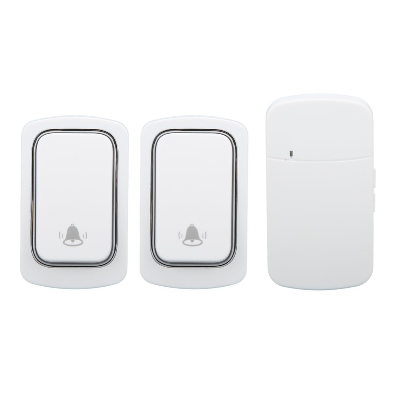 Self Powered Doorbell Set 2 Transmitter Long Range 38 Ringtones