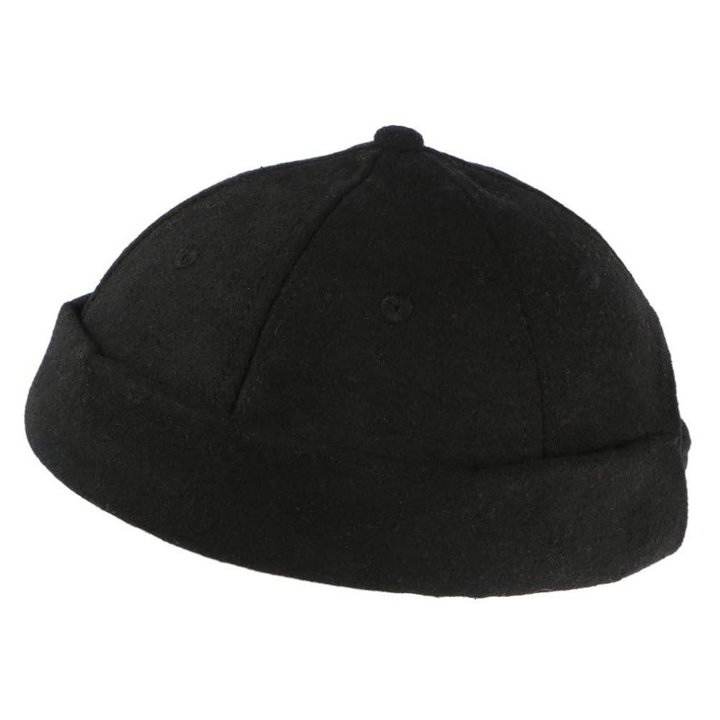 Docker Black Wool Felt Hat for Men and Women Winter