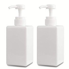 Botellas de bomba de plástico vacías de 450 ml, botella de bomba, dispensador de loción de bomba, botella vacía con bomba multiusos para champú de emulsión o botella de lavado corporal., 450 ml, blanco