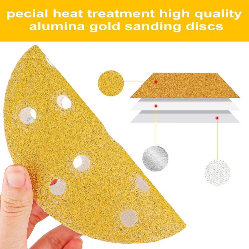 STEBRUAM 50pcs 150mm Sanding Discs,320 Grit 6 inch 15 Holes