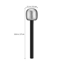 Gadpiparty 4 Pieces Fake Microphone Kids Microphone Toy Silver and Black Glitter Microphone Role Play Toy Costume Prop Microphone Accessories Toy