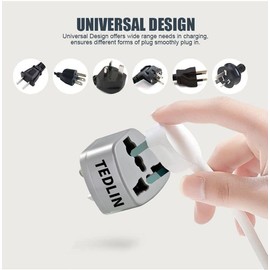 4 Pack of TEDLIN Universal Travel Plug Adapter US/Canada to 3 Pin Grounded Type I Plug for Australia, China, Argentina, Fiji and New Zealand and more