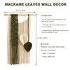 Macrame Leaves Tapestry Wall Decor- Bohemian Woven Tapestries Green Leaves