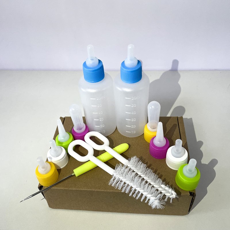 Pet Bottle Kit, Squeeze Liquid Replaceable Silicone Teat for Newborn