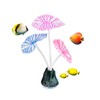 WishLotus Glowing Effect Fish Tank Decorations, Silicone Lotus Leaf Aquarium