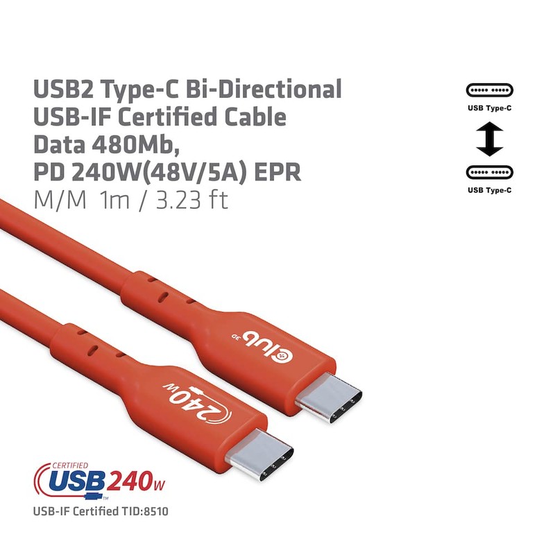 Club 3D CAC-1511 USB2 Tipo C a Tipo C Cable