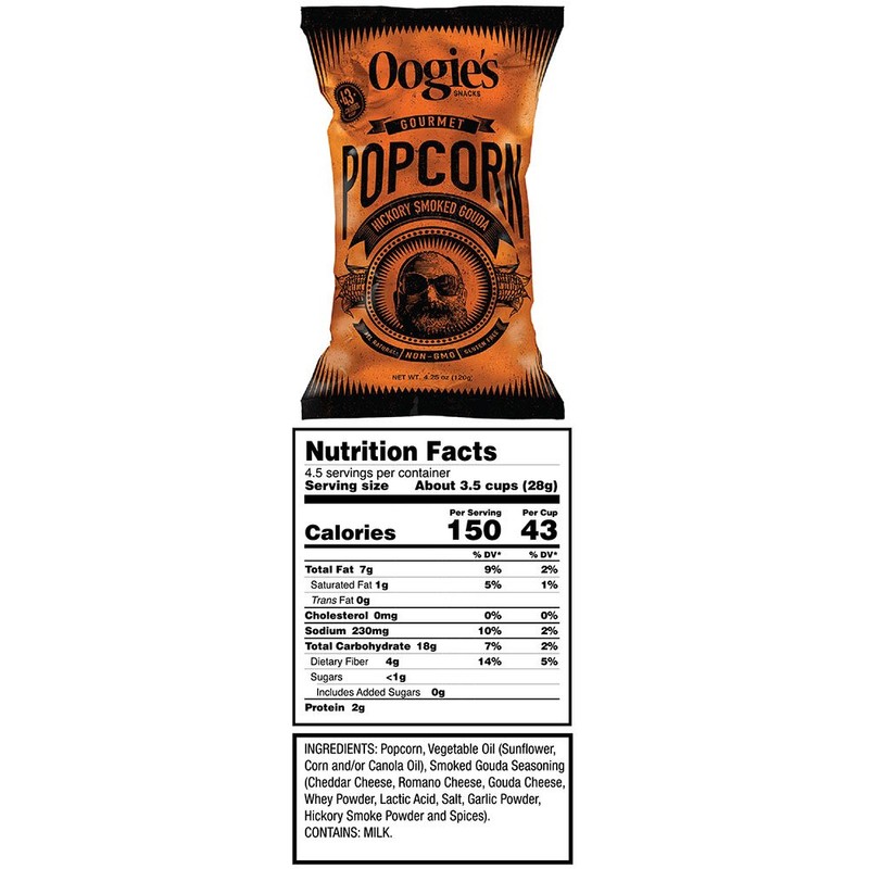 Oogie’s Gourmet Popcorn, Hickory Smoked Gouda, 4.25 Oz bag (Pack