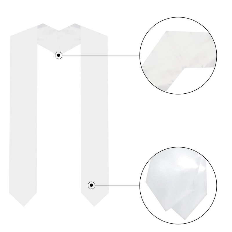 Gvhntk Unisex Plain Graduation Stole Honor Satin Sash Adult Students