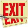 iSYFIX Exit Photoluminescent Signs Stickers – 2 Pack 10x7 Inch