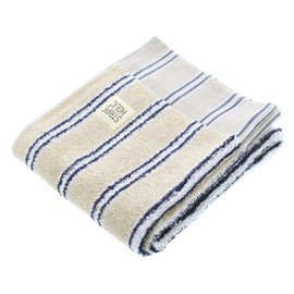 Tanaka Sangyo STRIPE HOLIC Imabari Towel Face Towel, Made in Japan, Beige, Approx. 13.4 x 31.5 inches (34 x 80 cm)