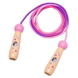 moses. Horse Skipping Rope, Adjustable Length Jump Rope (220 cm) with Wooden Handles and Cute Horse Motifs, Great Gift for Horse Fans, Outdoor Toy for Children from 6 Years